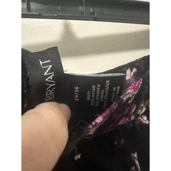 Lane Bryant Mock Wrap Black Floral Lace Skirt Hi Low Midi Size 22/24 - Picture 4 of 4